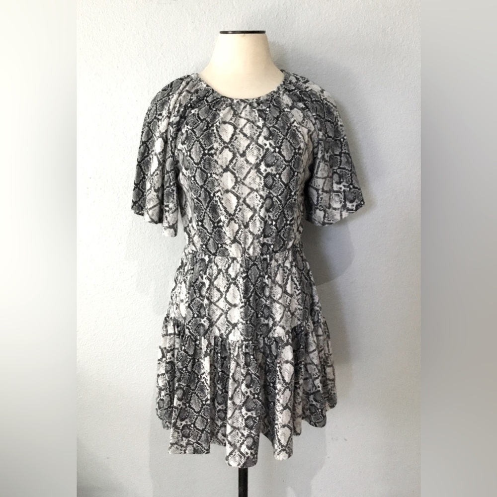 C&V Black and White Snake Print Dress, Size S